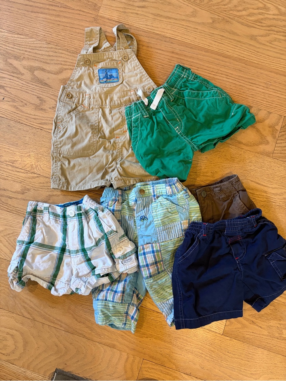 Lot Of Y2k Baby Shorts Summer Children’s Place Overalls Patchwork Pants 6/9 Mo